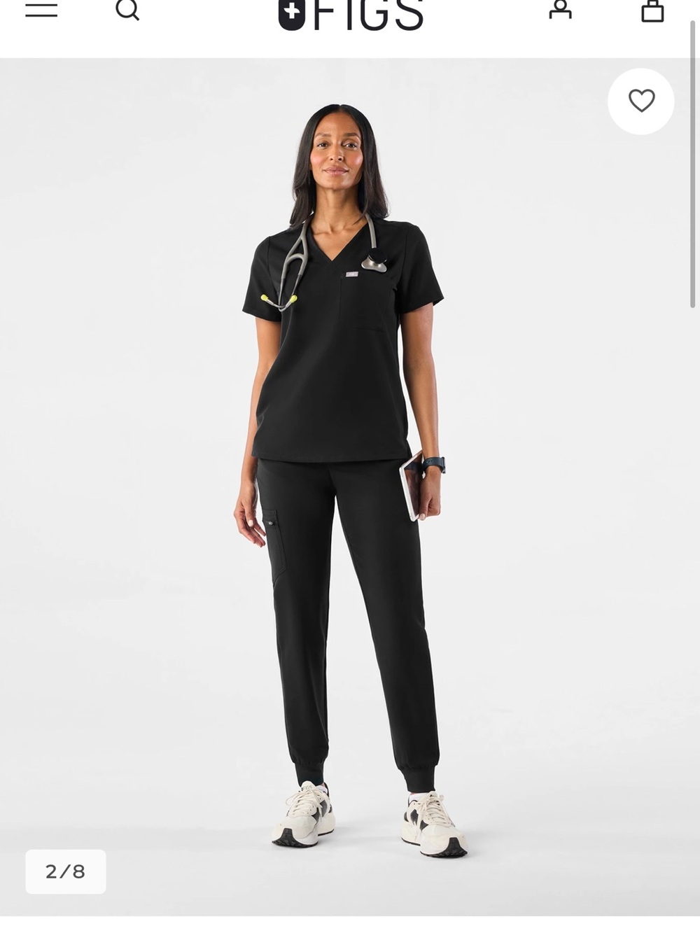 Figs Women’s Set. V-Neck Scrub Top and High waisted Joggers
